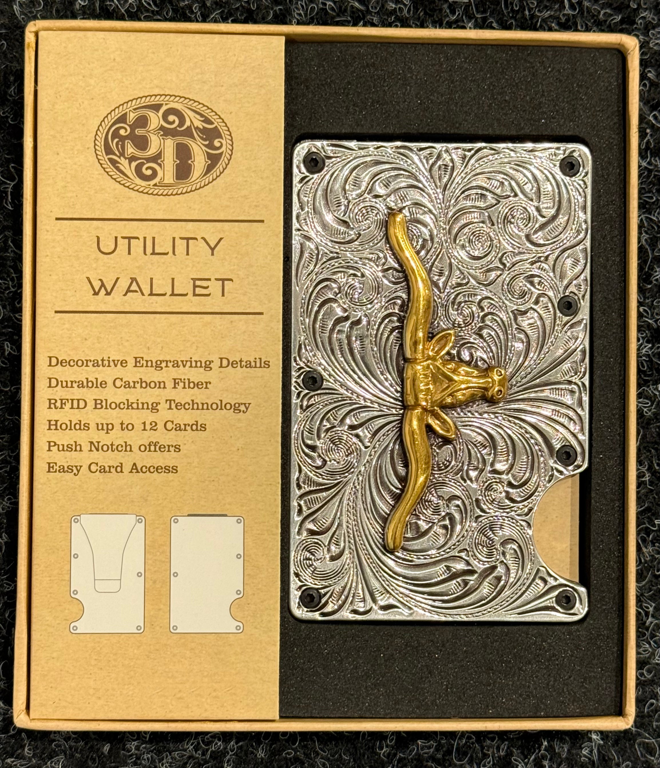 Mens Utility Wallet - Longhorn NR Western Supplies Mens Utility Wallet - Longhorn NR Western Supplies