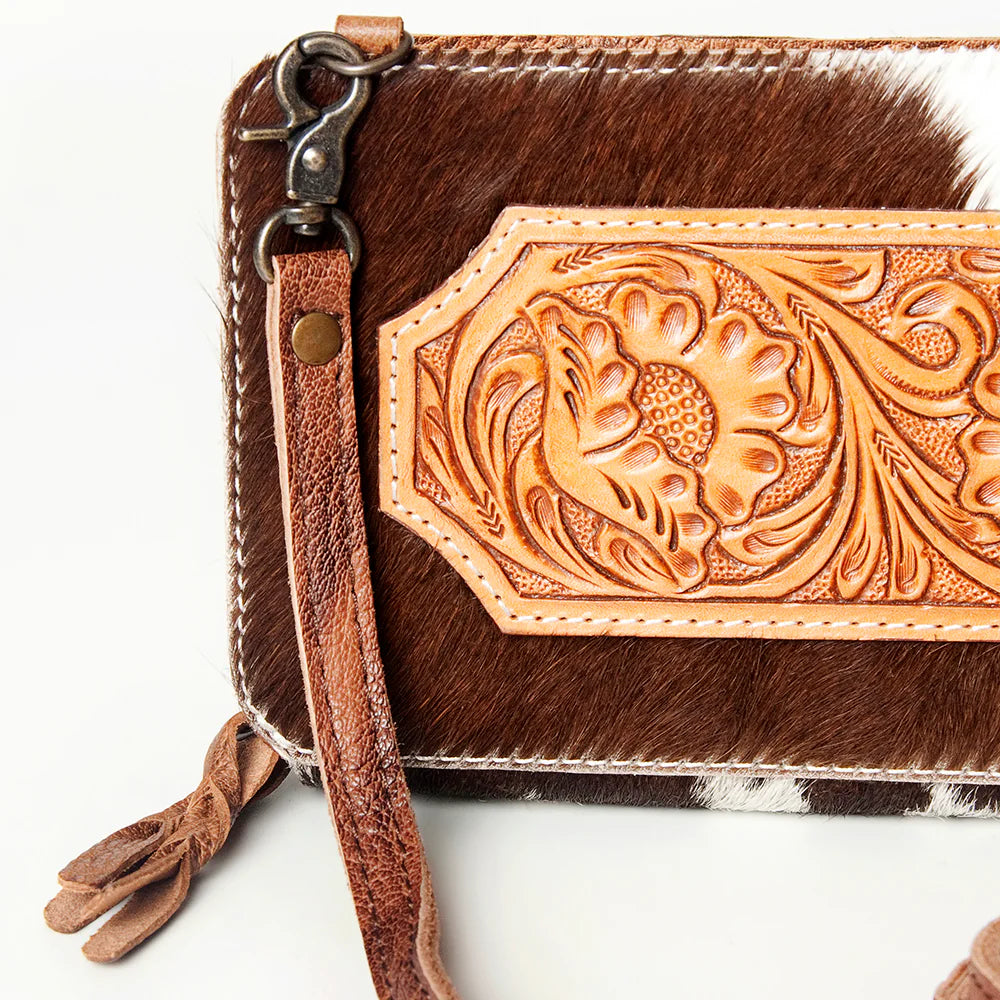 American Darling - Crossbody Cowhide Genuine Tooled Leather Bag (807)