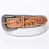 American Darling - Genuine Leather Painted Tooled Belt with cowhide hair - (203)