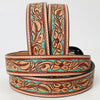 American Darling - Genuine Leather Painted Tooled Belt - (248)