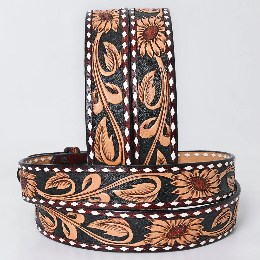 American Darling - Genuine Leather Painted Tooled Belt (280)