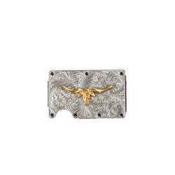 Mens Utility Wallet - Longhorn Silver Motif