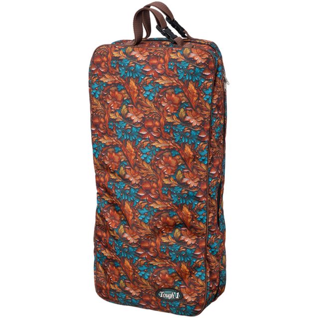 Tough1 Hand Carved Double Sided Halter / Bridle Bag - Coloured Prints