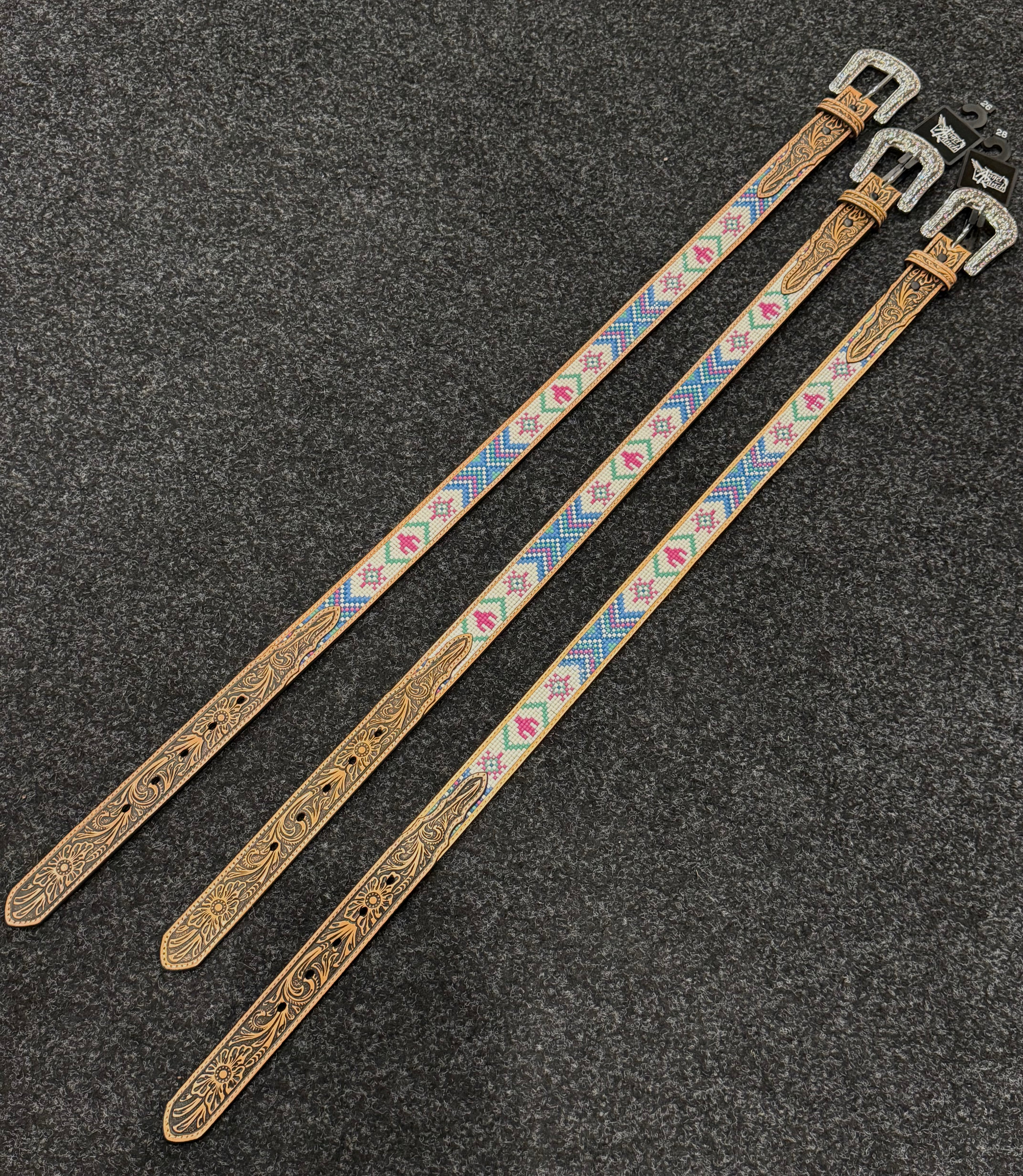 Angel Ranch Girls Floral Cactus Beaded Belt (3197)