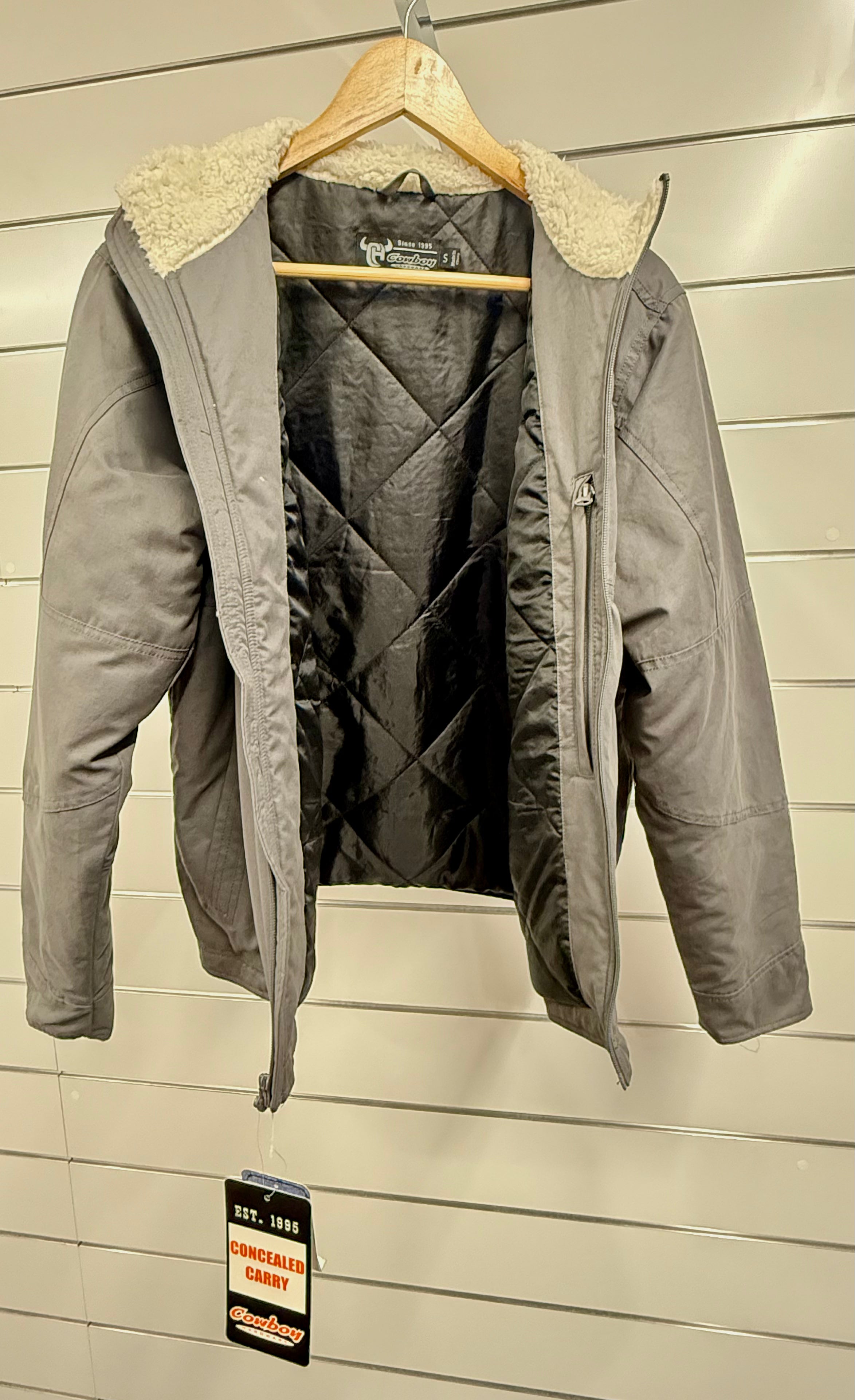 Cowboy Hardware - Mens Skull Flag Heavy Jacket - Charcoal