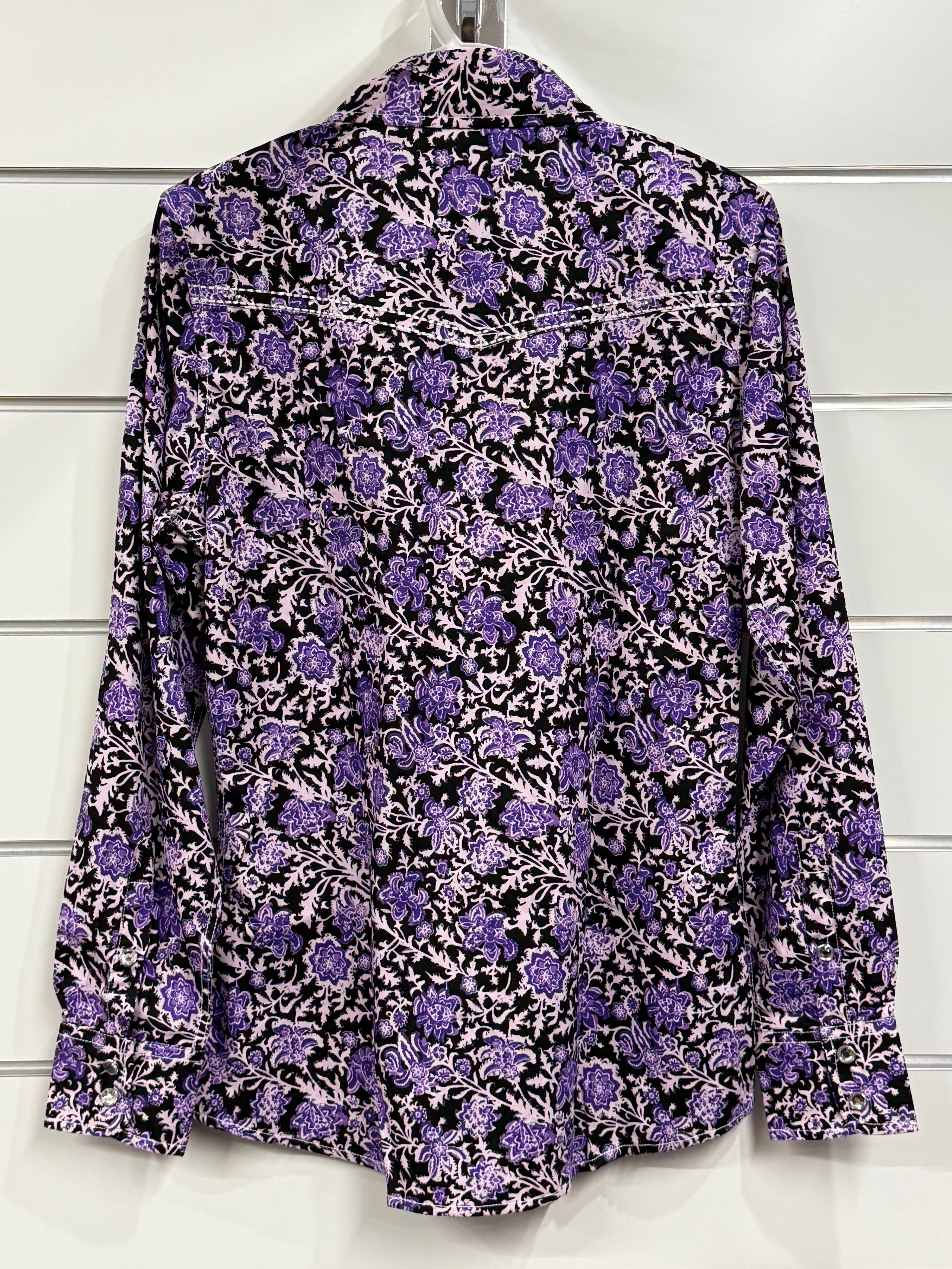 Cowboy Hardware - Paisley Womans L/S Shirt - Purple