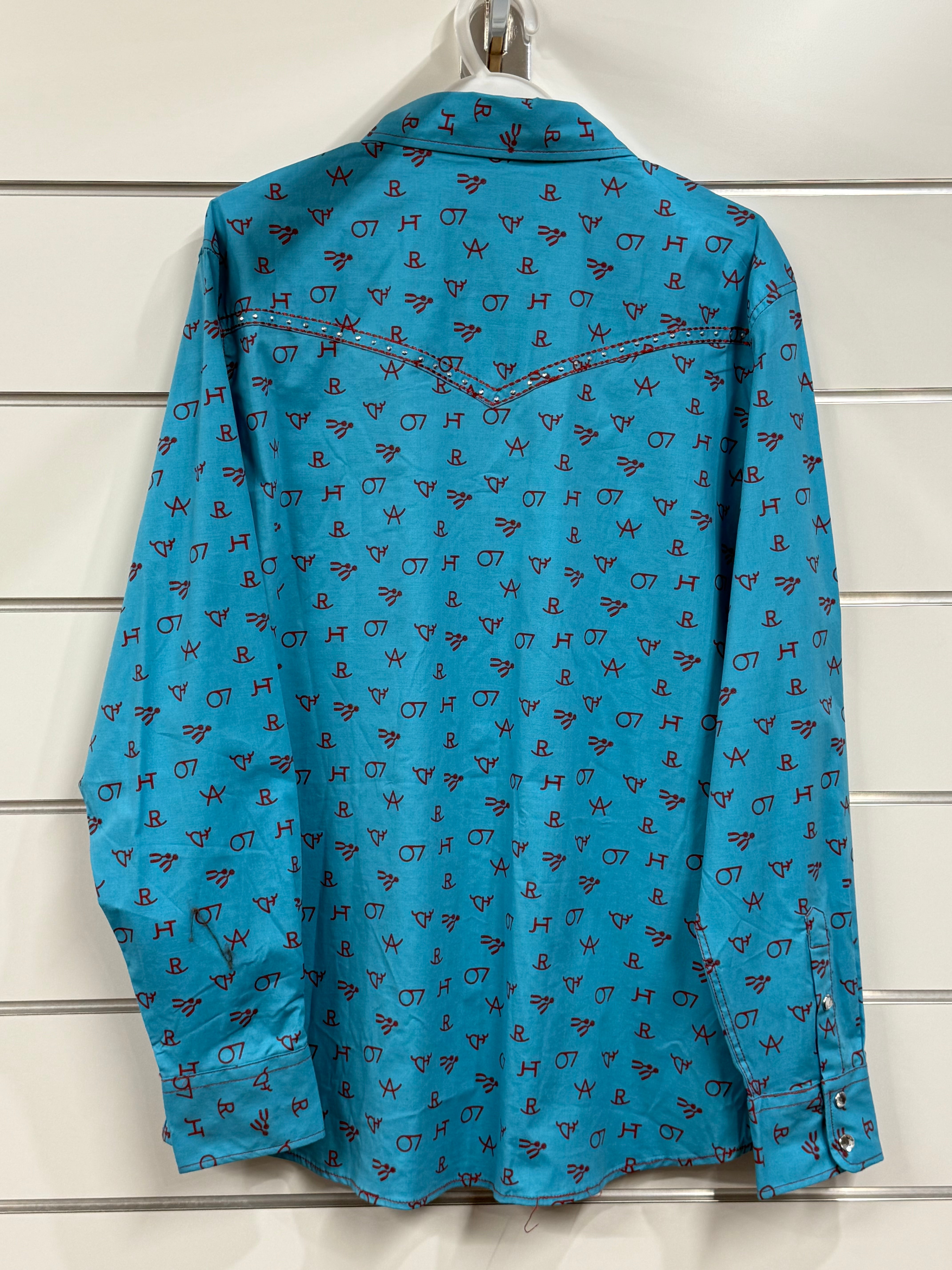 Cowgirl Hardware - Branding Iron Woman L/S Shirt - Turquoise