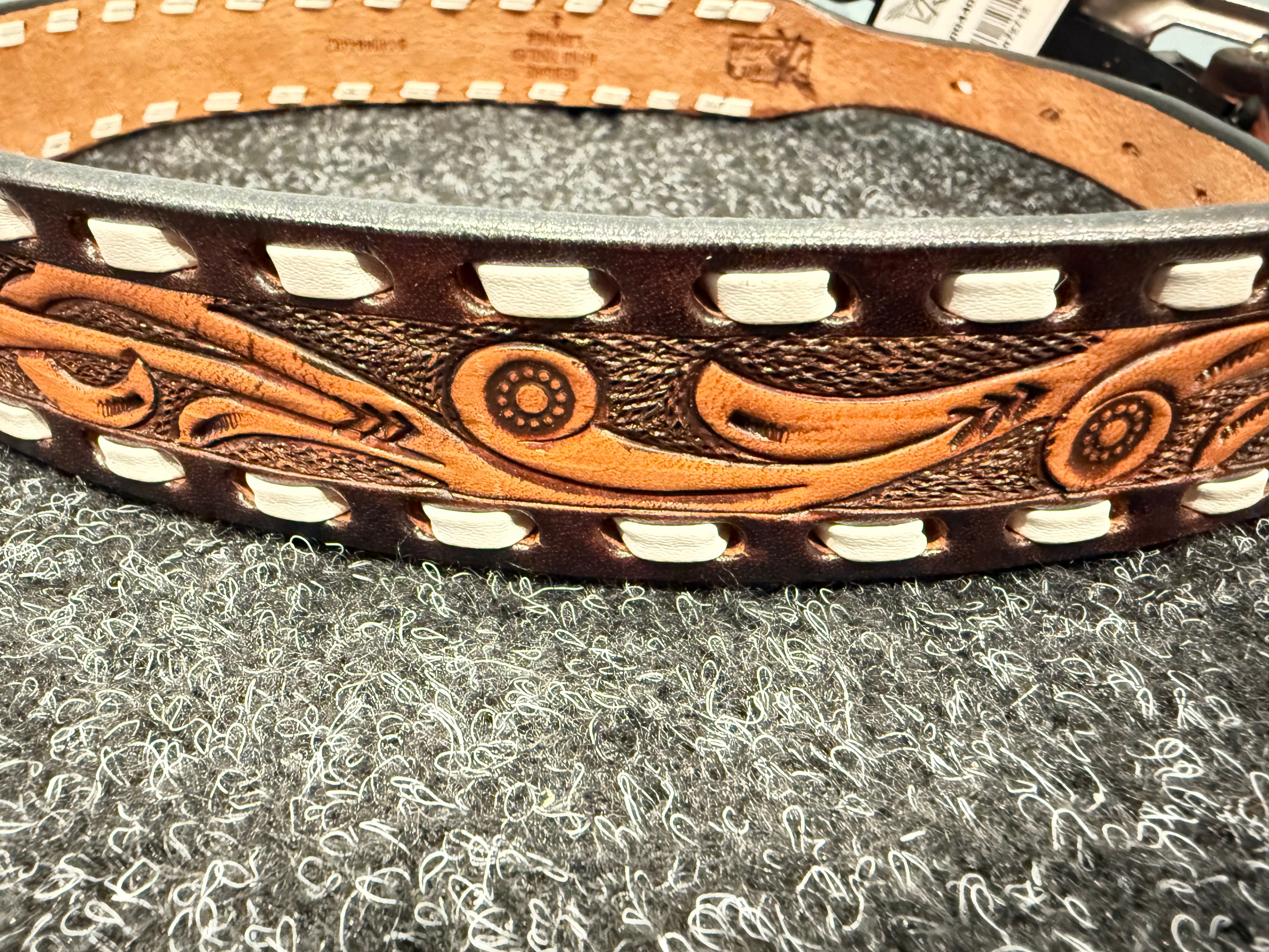 Angel Ranch - Ladies Belt  Buck Stitch Tooled