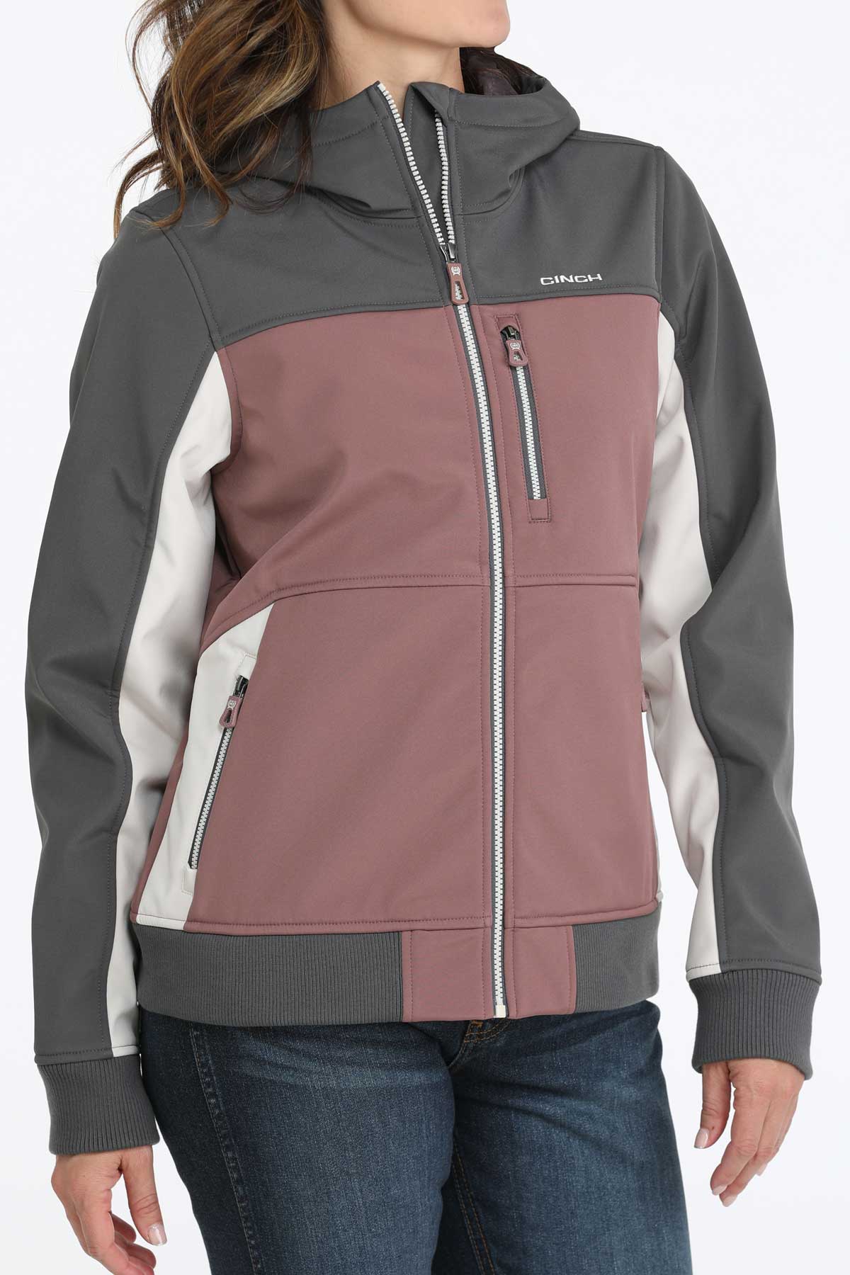 CINCH - Womans Bonded Hoodie Pink / Grey