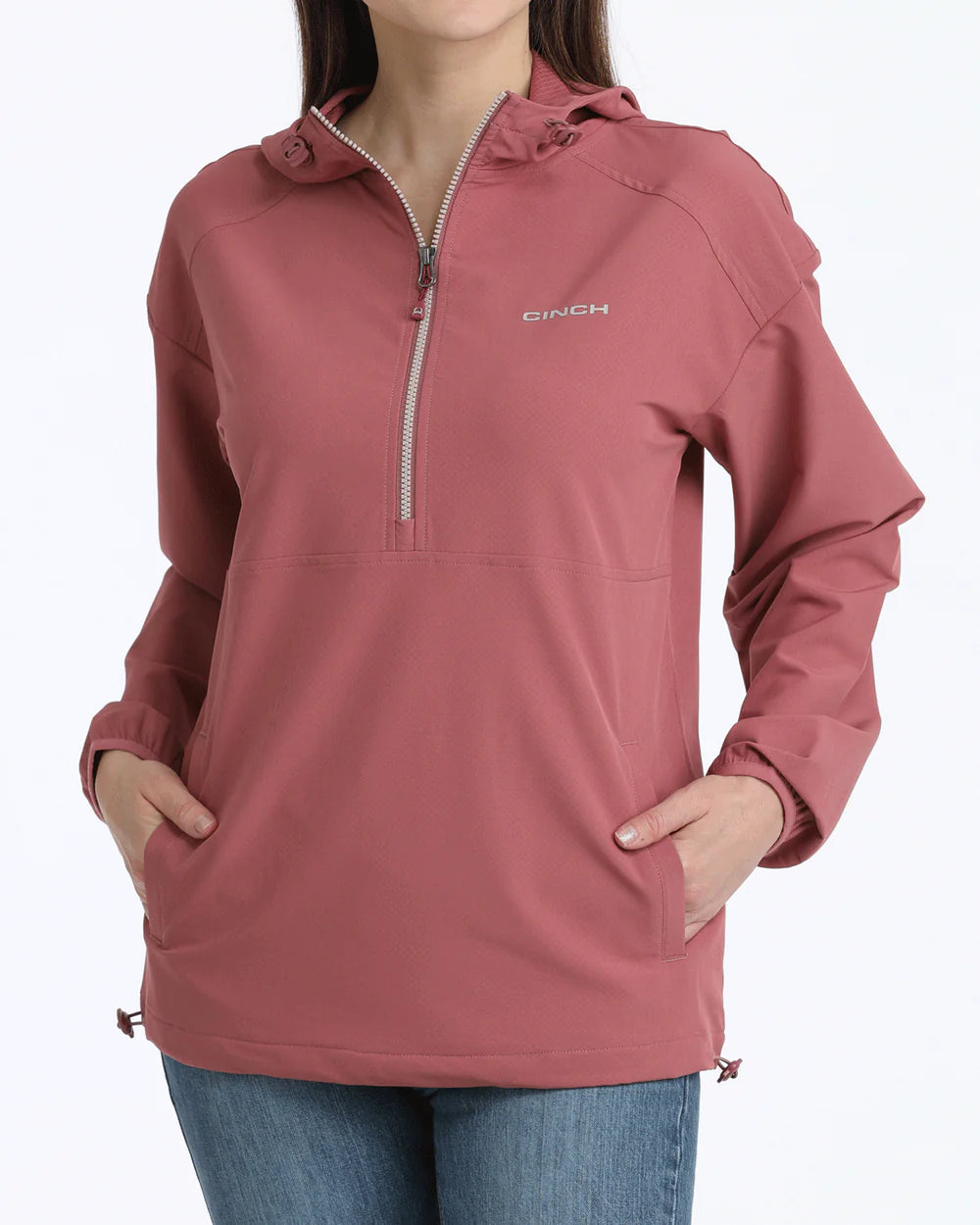 Womens 1/2 Zip Pullover Pink - CINCH