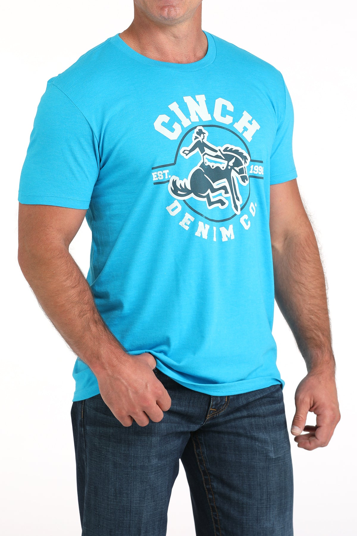 CINCH - Mens T-Shirt - Turquoise Denim Co