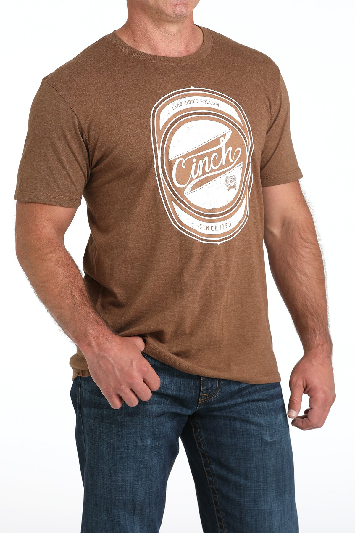 CINCH - Mens T-Shirt - Brown Logo