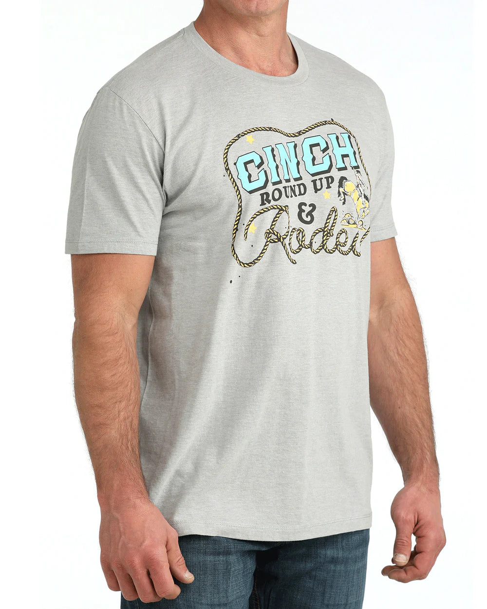 CINCH - MENS GREY ROUND UP RODEO GRAPHIC TEE