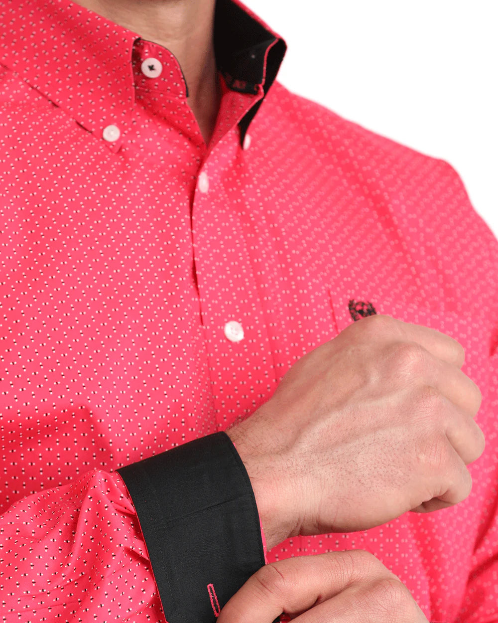 Mens Classic Fit Button Down Shirt PINK - CINCH