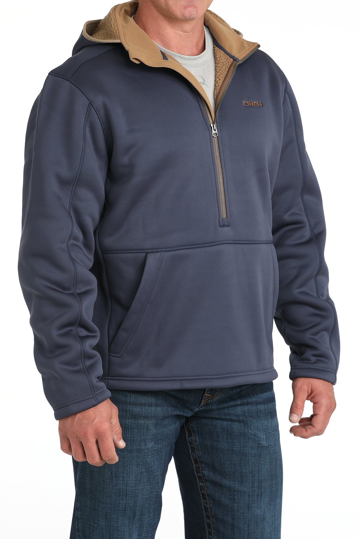 CINCH - Mens Sherpa Hoodie - Blue
