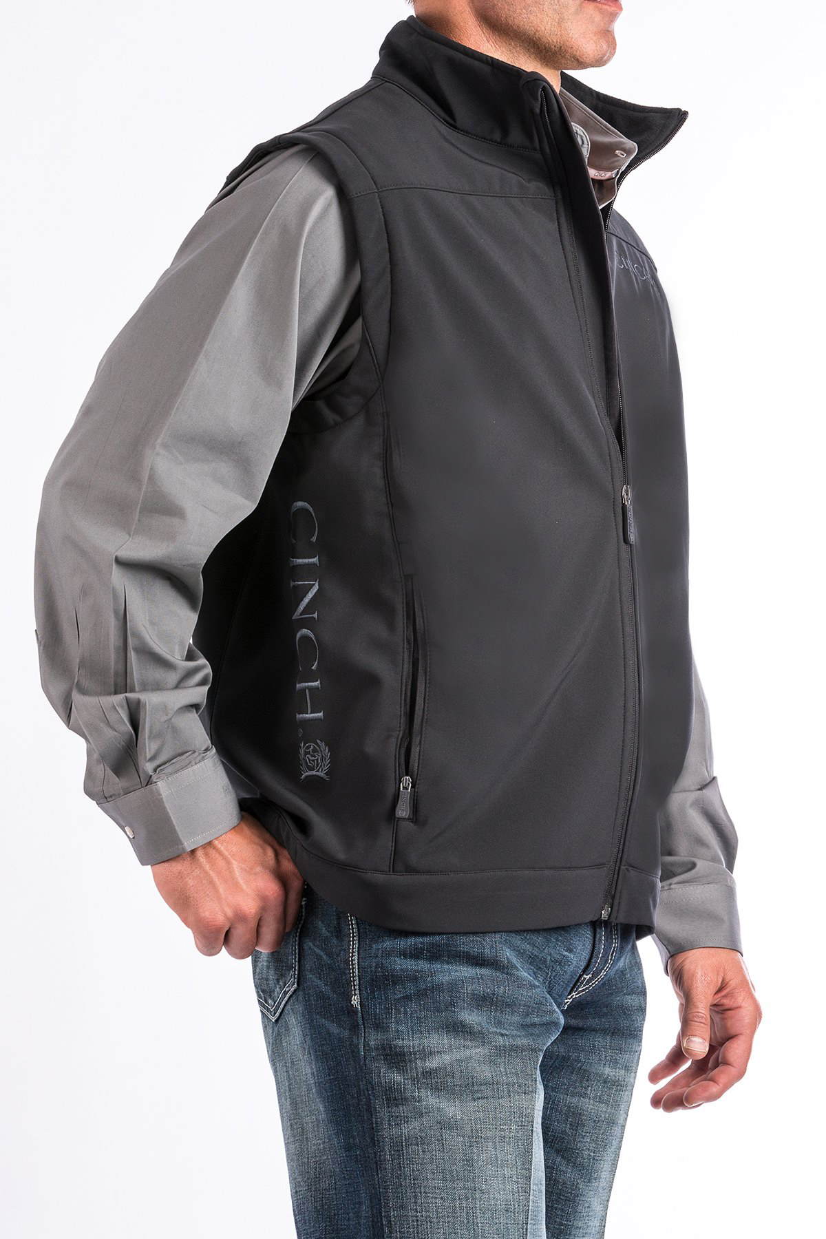 Solid Bonded CINCH - Mens Solid Bonded Vest - Black – NR Western Supplies