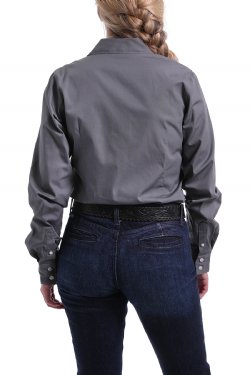 CINCH - Womans Solid Button L/S - Grey
